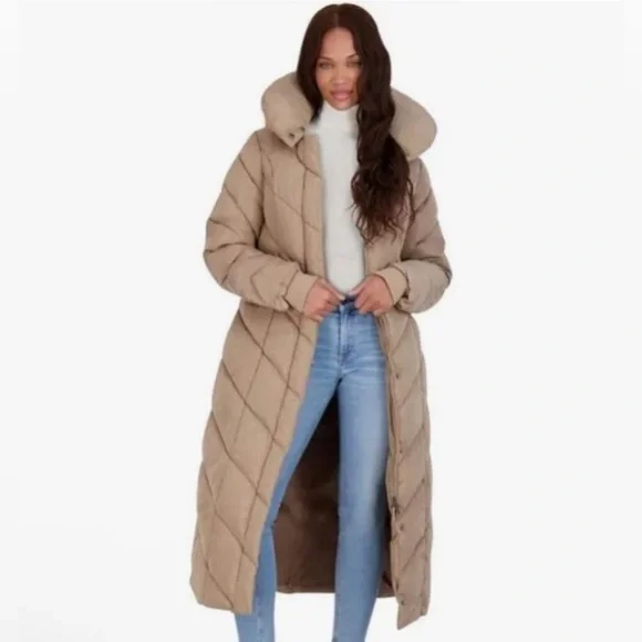 Steve Madden Long Hooded Puffer Coat, Women’s XS - Picture 1 of 5